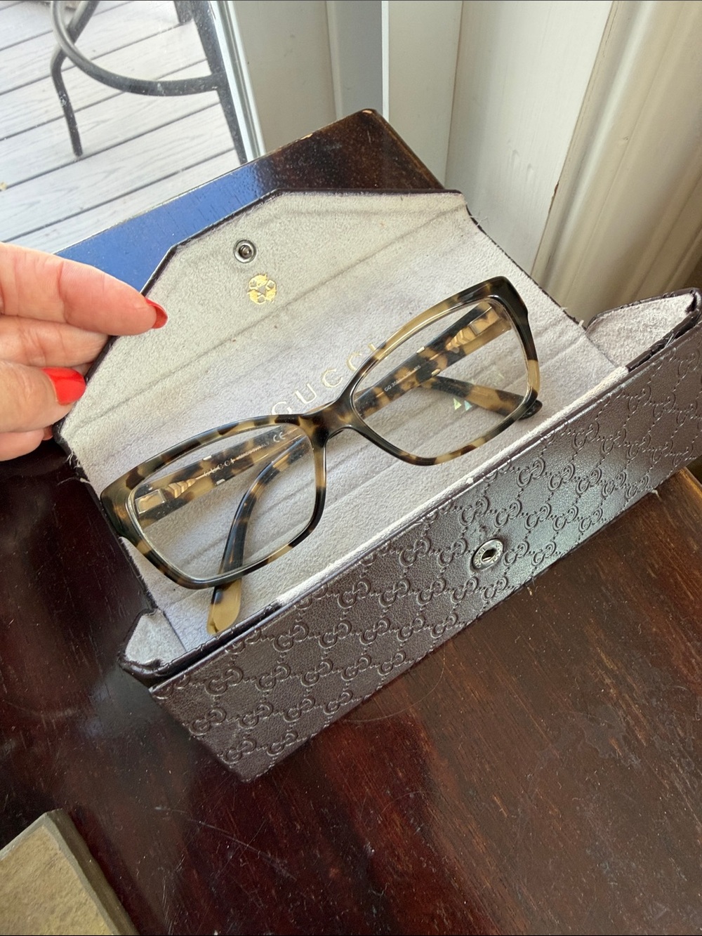 Gucci Women’s Brown Tortoiseshell Optical Glasses - Picture 6 of 7